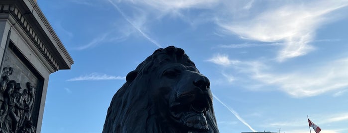 Trafalgar Square Lions is one of London November 2012.