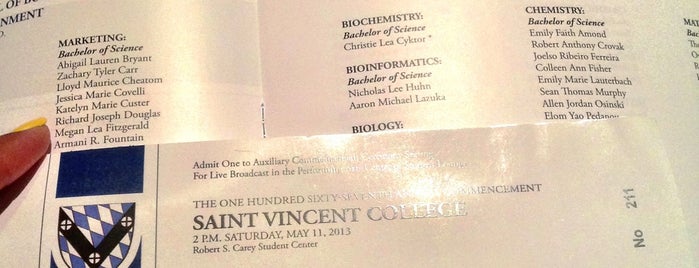 St Vincent College - Carey Center is one of Posti che sono piaciuti a Brian.