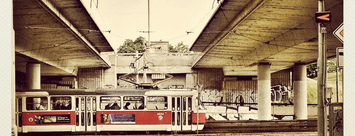 Vltavská (tram) is one of Tramvajové zastávky v Praze (díl druhý).