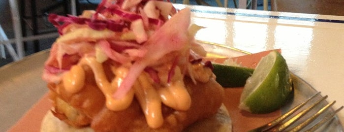 Tacombi at Fonda Nolita is one of The 15 Best Places for Fish Tacos in New York City.