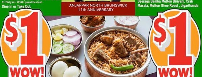Anjappar Chettinad Indian Restaurant is one of NJ Indian Resturants.