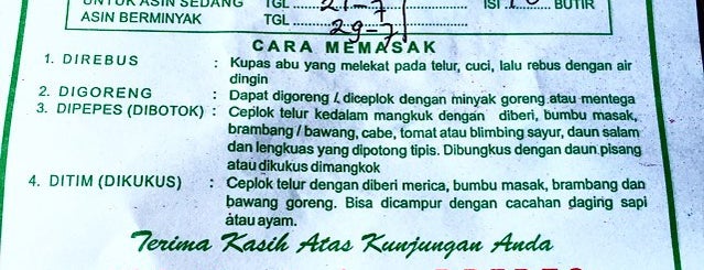 Telor Asin Lina Pandi Brebes is one of Tegal.