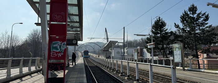 Hlubočepy (tram) is one of Tramvajové zastávky v Praze.