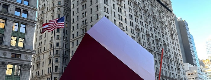 Red Cube by Isamu Noguchi is one of FiDi.