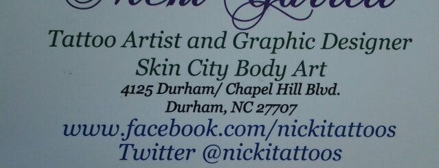 Skin City Body Art is one of Durham favs.