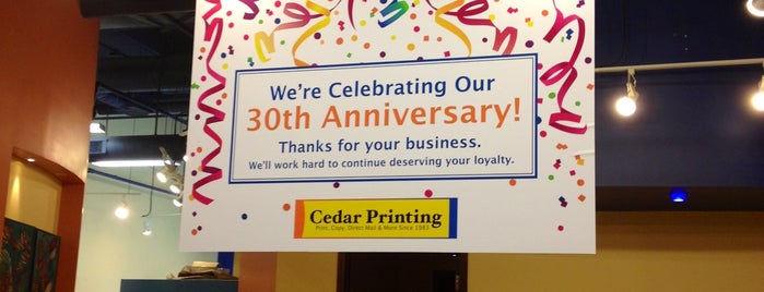 Cedar Printing is one of Local businesses.