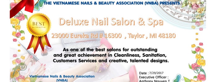 Deluxe Nail Salon & Spa is one of Audray’s Liked Places.