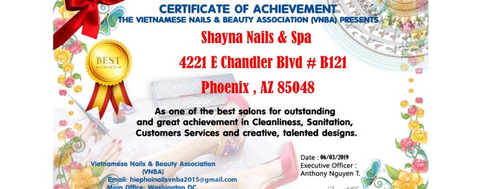 Shayna's nail and spa is one of The 15 Best Places with Good Service in Phoenix.