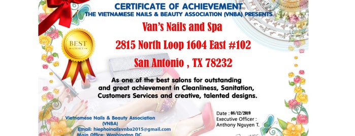 Van's Nail & Spa is one of The 13 Best Places for Manicures in San Antonio.