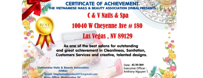 C & V Nails and Spa is one of Audray'ın Beğendiği Mekanlar.