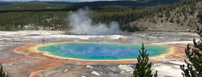 Grand Prismatic Spring is one of Yellowstone.