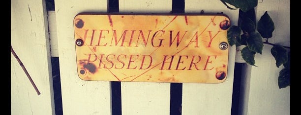 Hemingway Pissed Here sign is one of Key West Favorites.