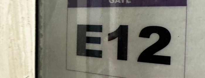 Gate E12 is one of Airports.