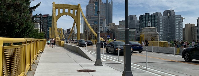 Roberto Clemente Bridge is one of Pittsburgh.