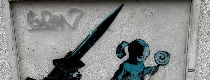 Banksy ‘Girl Pulling Rocket Cart’ is one of London.