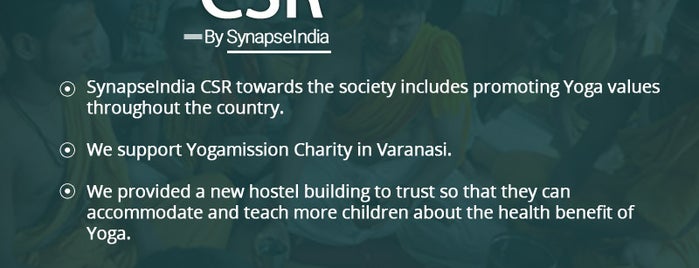 SynapseIndia is one of Corporate Social Responsibility.