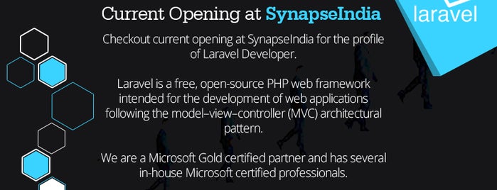 SynapseIndia current openings: Laravel Developer