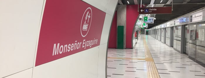Metro Monseñor Eyzaguirre is one of Estaciones del Metro de Santiago.