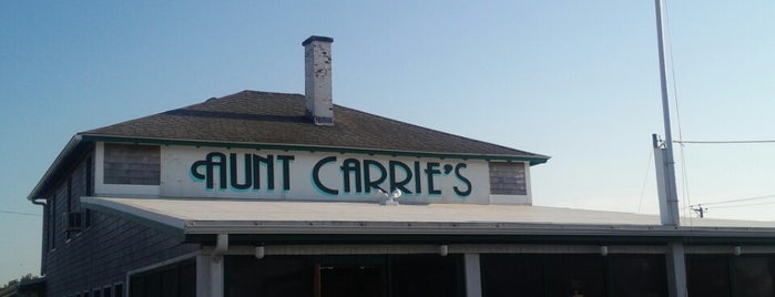 Aunt Carrie's Restaurant is one of Southern New England Clam Shacks.