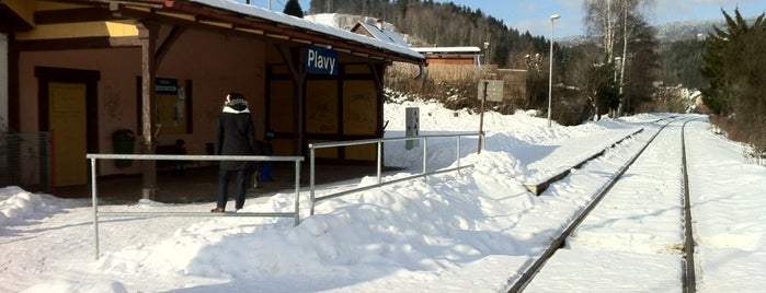 Železniční zastávka Plavy is one of Jizerskohorská železnice.