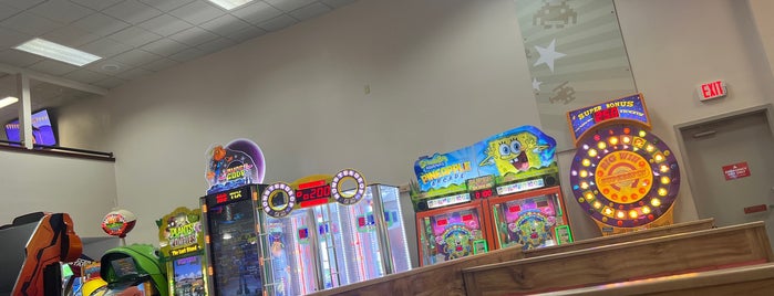 Chuck E. Cheese is one of Places we go often !.