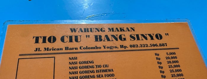 RM. Tio Ciu Bang Sinyo is one of The Flavours of Yogyakarta.