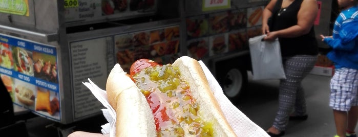 Sabrett Hot Dog Stand is one of NYC.