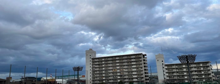 南津守さくら公園スポーツ広場 is one of サッカー練習場・競技場（関東以外・有料試合不可能）.