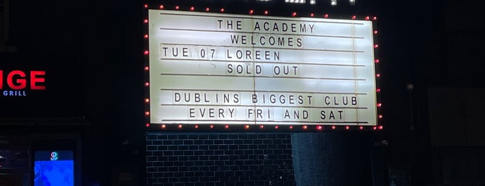 The Academy is one of Dublin Nightlife.