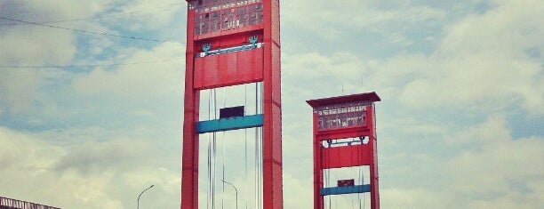 Ampera Bridge is one of Palembang. South Sumatra. Indonesia.