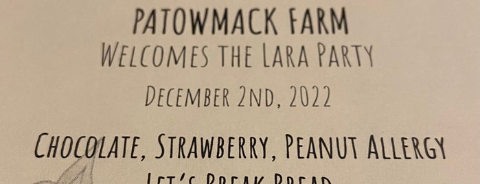 The Restaurant at Patowmack Farm is one of dc fall dinning guide.