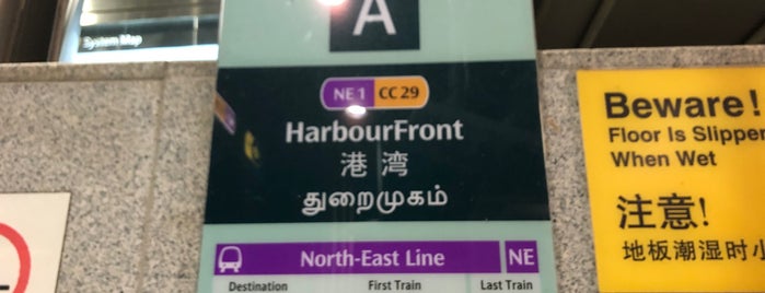 HarbourFront MRT Interchange (NE1/CC29) is one of Circle Line Orange.