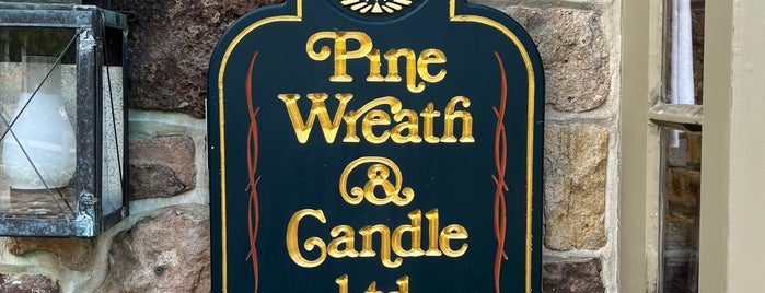 Pine Wreath & Candle is one of Hunterdon+Bucks.