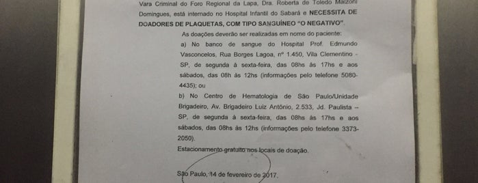 Fórum Regional da Lapa/SP is one of Fóruns.