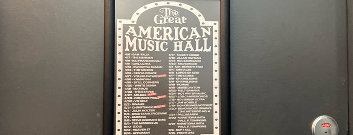 Great American Music Hall is one of SF Winter.