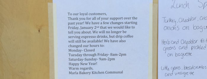 Marla Bakery Kitchen Communal is one of Coffee.