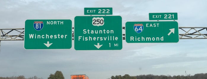 I-64 / I-81 Interchange is one of Staunton, VA.