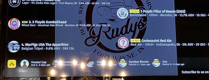 Rudy's is one of Fort Wayne Beer Bars.