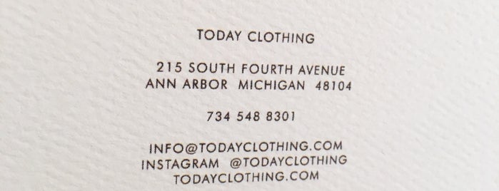 Today Clothing is one of Ann Arbor.