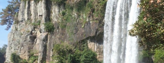 Jeongbang Waterfall is one of Tempat yang Disukai EunKyu.