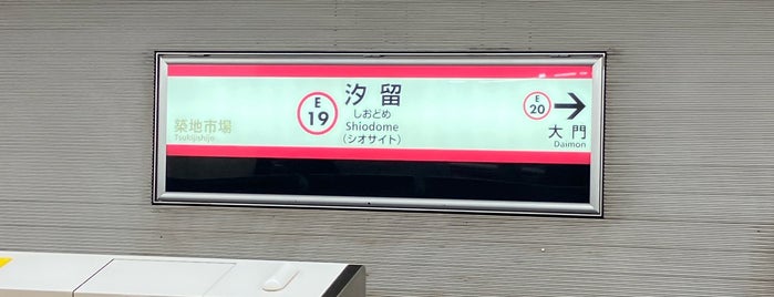 Oedo Line Shiodome Station (E19) is one of 都営地下鉄 大江戸線.