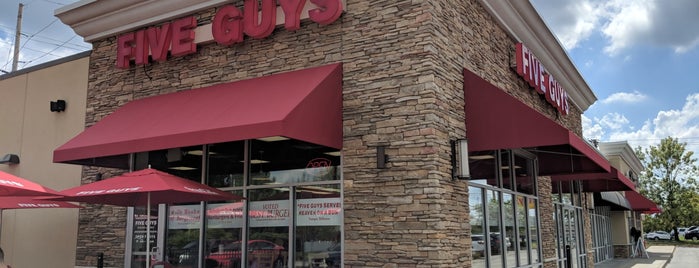Five Guys is one of Good places to eat in the Kirkwood Area.