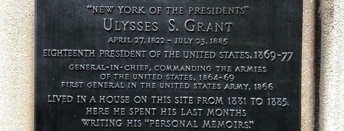 Ulysses Grant Plaque is one of New York.