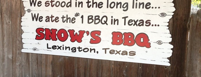 Snow's BBQ is one of Texas Monthly Top 50 BBQ Joints In The World 2013.
