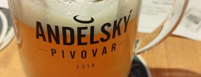 Andělský pivovar is one of Beer-serving establishments.