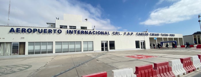 Aeropuerto Internacional Coronel FAP Carlos Ciriani Santa Rosa (TCQ) is one of Aeropuertos del Perú.