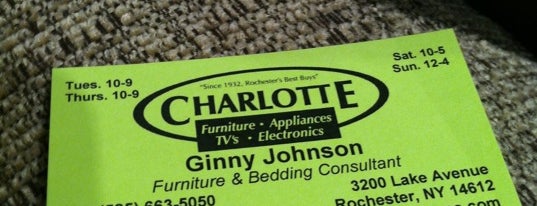 Charlotte Furniture and Appliance is one of Rochester.