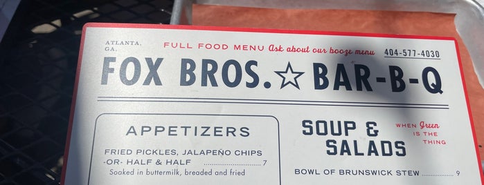 Fox Bros. Bar-B-Q is one of BBQ.