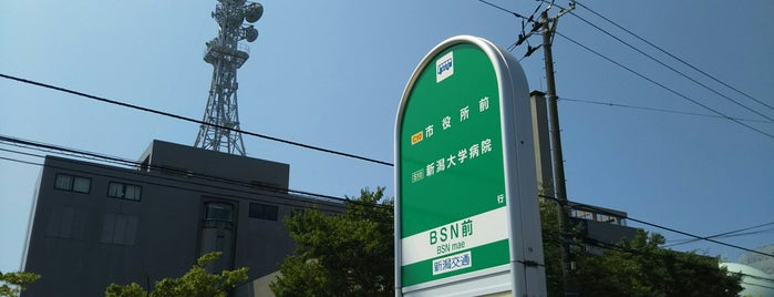 BSN前バス停 is one of 新潟交通 S10 市民病院線（新潟大学病院－県庁－新潟市民病院）.