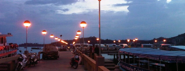 Ao Por Pier is one of Patong Beach, Phuket, Thailand.